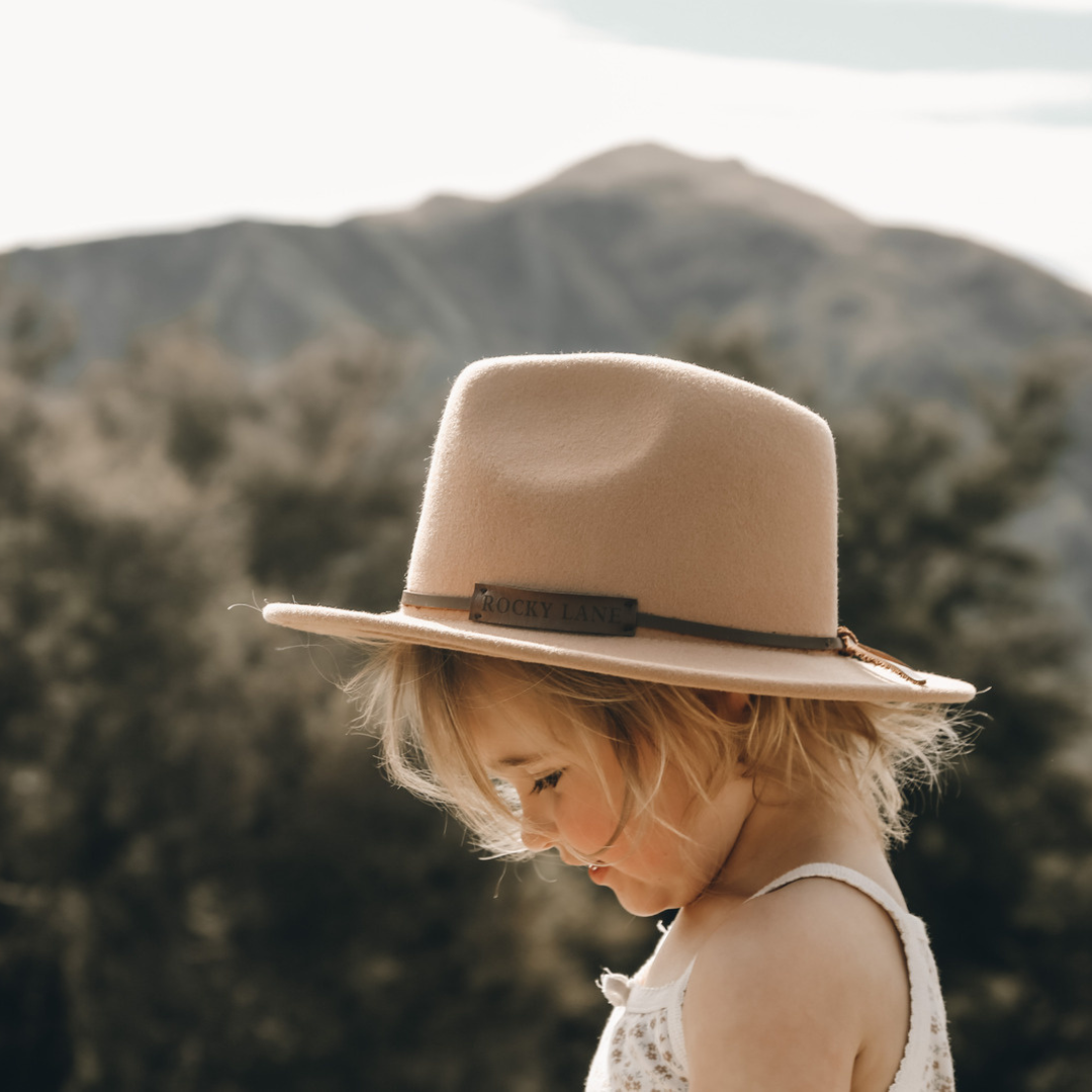 Tan top fedora hat