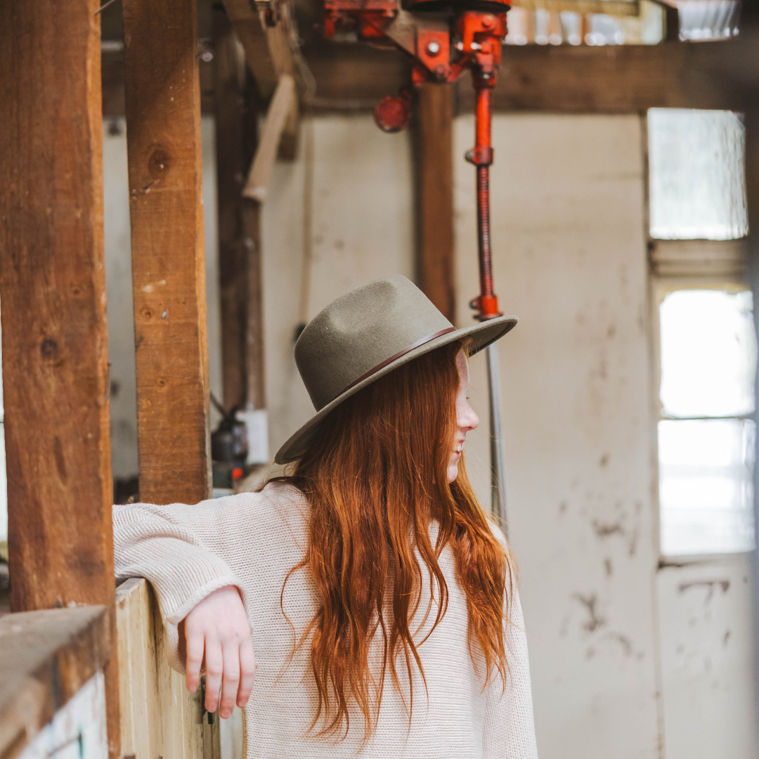 Olive Wide Brim Kids