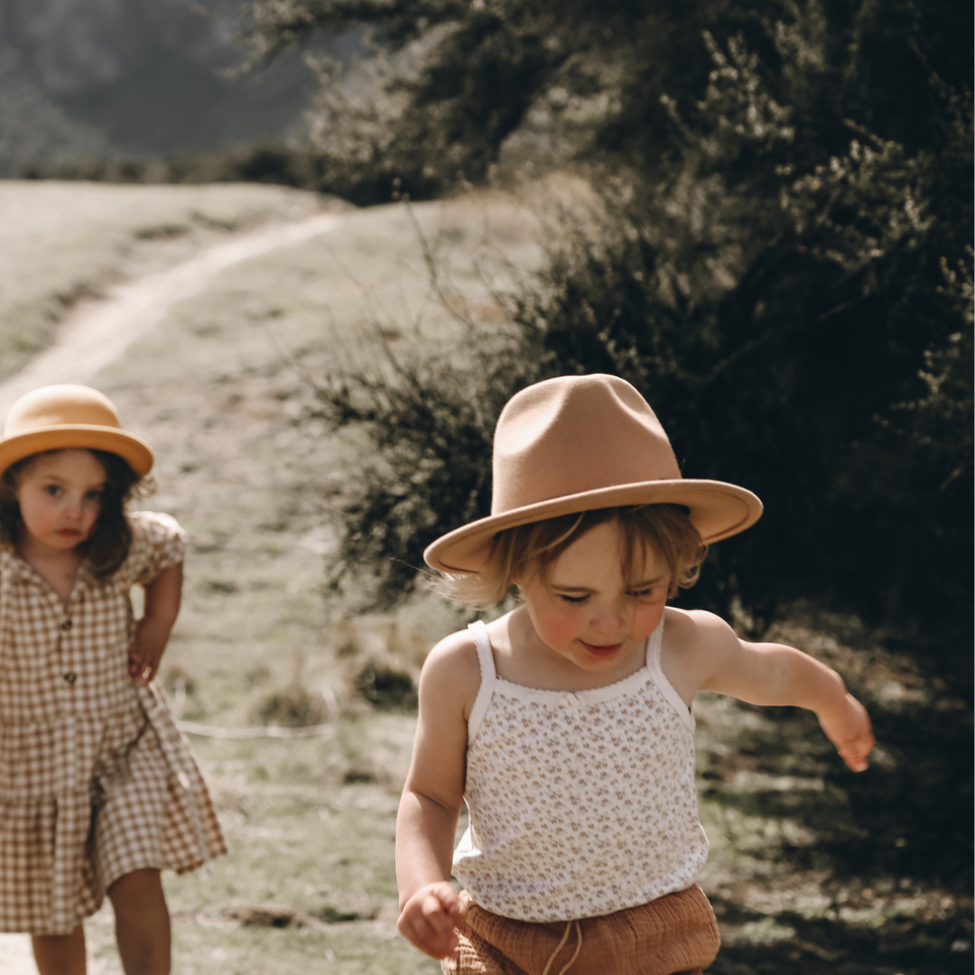 Tan Fedora Kids Rocky Lane